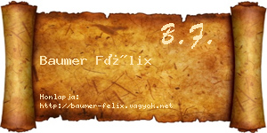 Baumer Félix névjegykártya